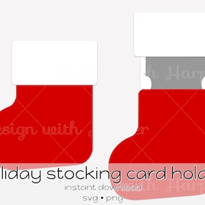 Christmas stocking card holder - svg template download cut file