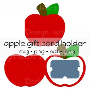Apple shaped gift card holder design - svg template download cut file