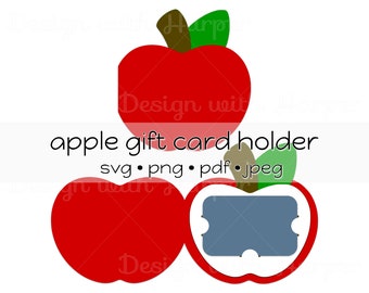 Diseño de soporte de tarjeta de regalo en forma de manzana - plantilla svg descargar archivo cortado