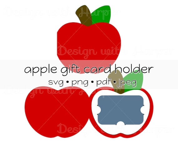 Apple Shaped Gift Card Holder Design Svg Template Download -  Canada