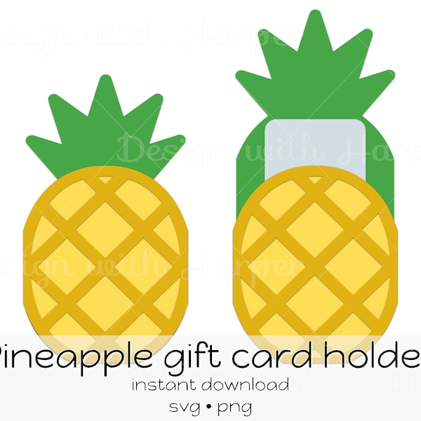 Pineapple gift card holder - svg template download cut file