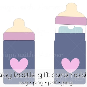 Baby Fläschchen Geschenk Kartenhalter - svg Vorlage download geschnitten Datei