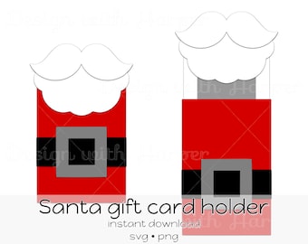 Santa gift card holder - svg template download cut file