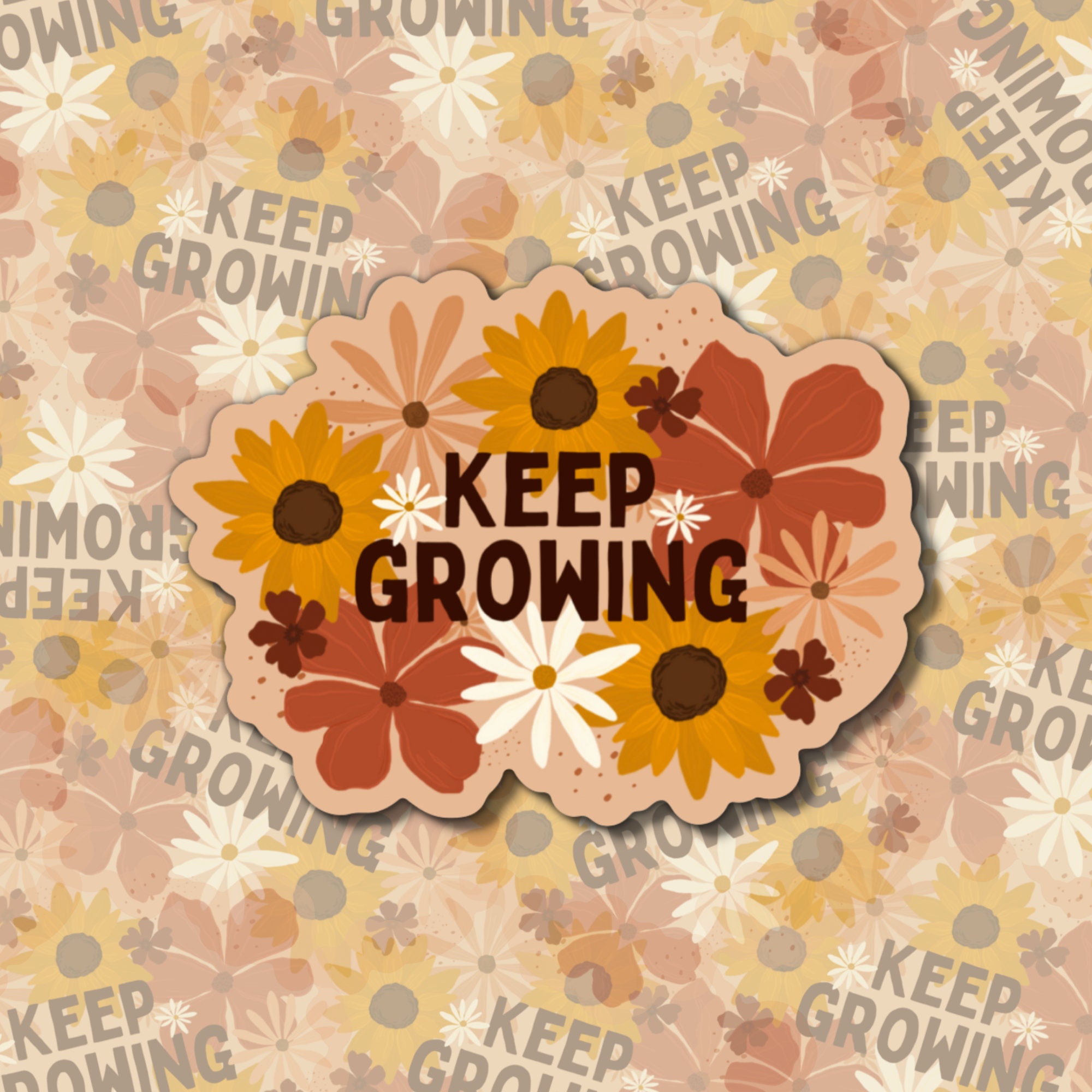 Keep Growing Sticker | Flower Sticker | Personal Growth Sticker ...