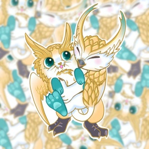 Cute Kyrian Covenant Vinyl Sticker Steward and Larion World of Warcraft