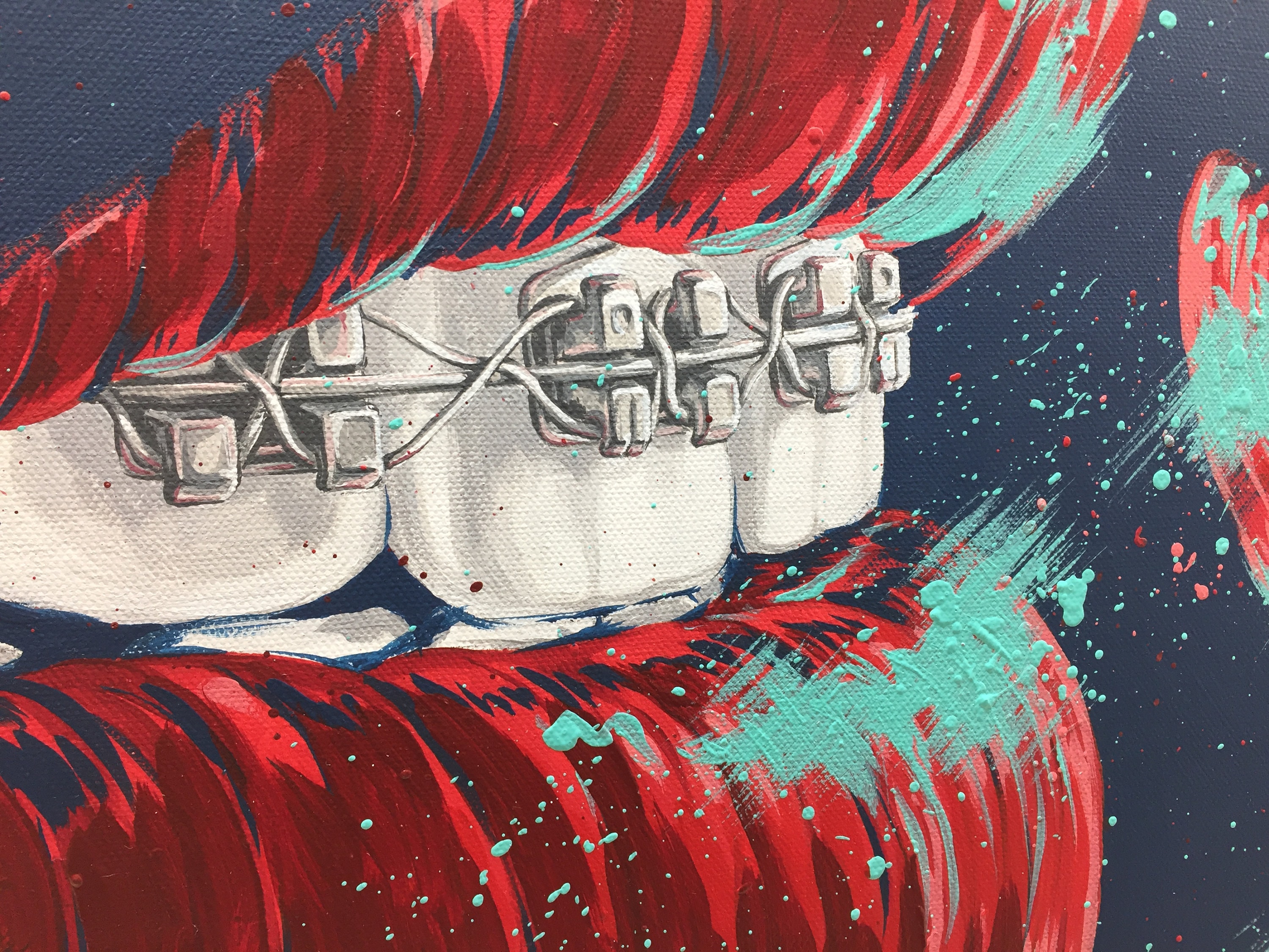 Dental painting teeth with braces Lips and teeth Etsy