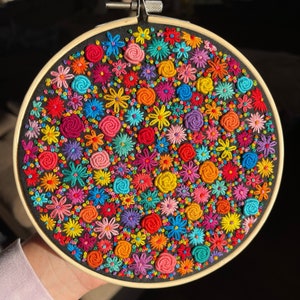 Mixed Flower Embroidery Hoop