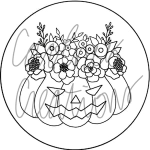 Floral Pumpkin Embroidery Pattern