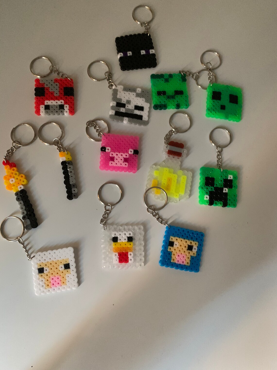 Minecraft keychains Etsy