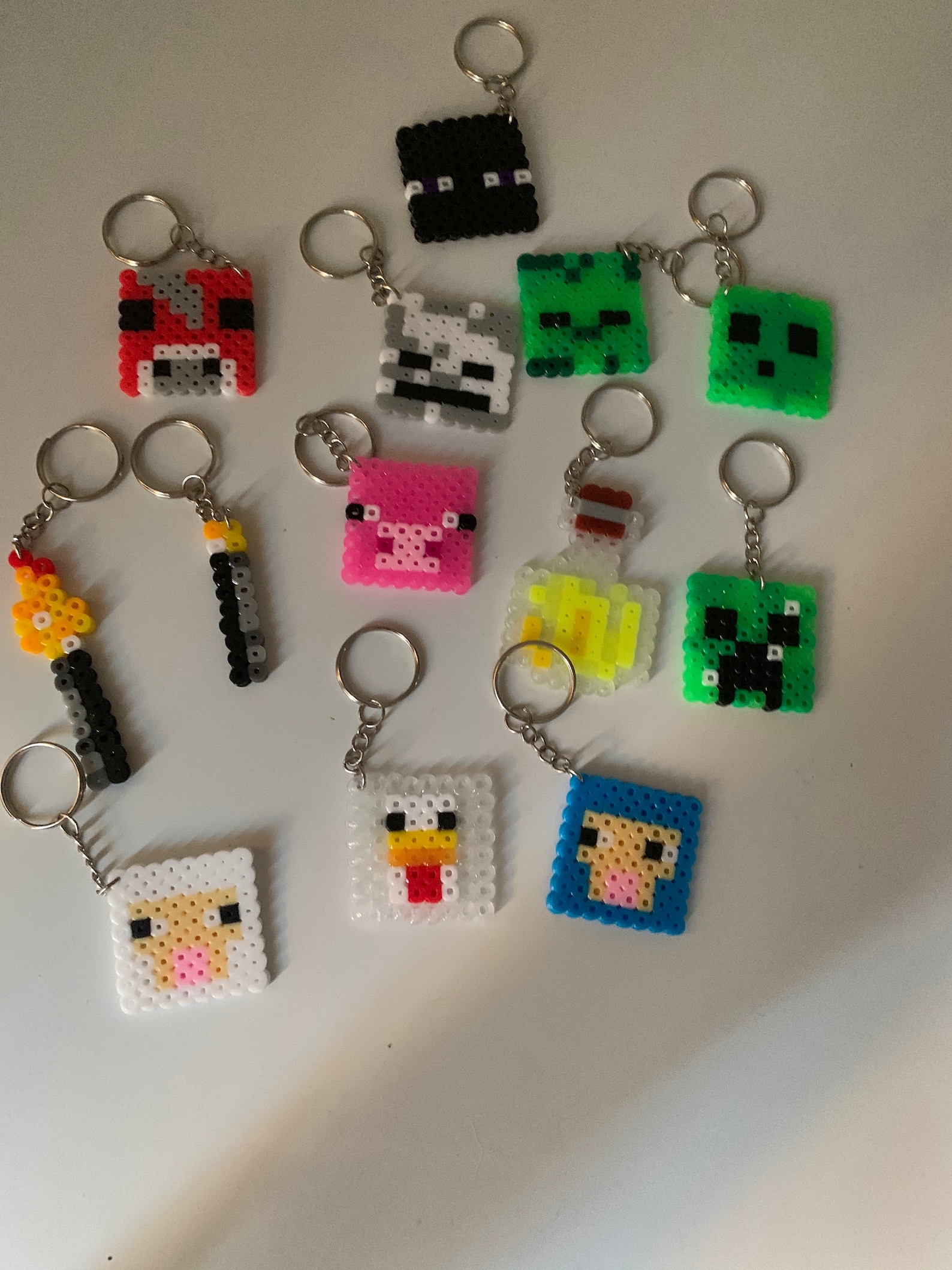 Minecraft keychains Etsy