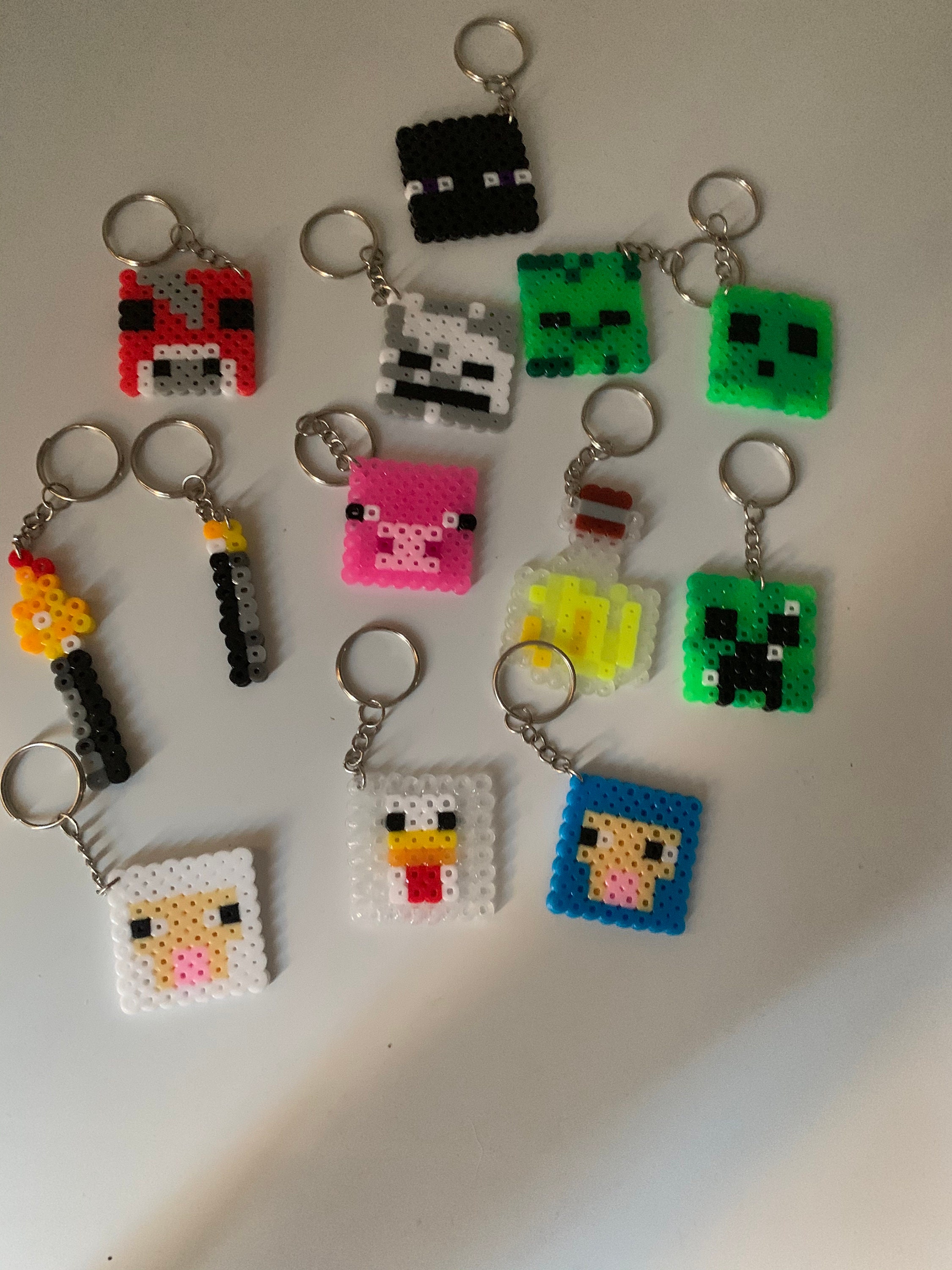 Minecraft keychains Etsy