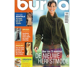 Burda vintage Magazine 2001 10 octobre automne automne hiver édition néerlandaise chemisier jupe pantalon robe couture enfants bricolage motif femmes motifs