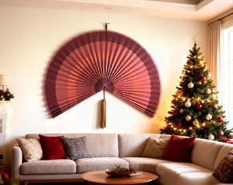 Ventilateur Mural Vintage Peint à La Main, Paons, Style Asie Orientale, 40x24 Cm