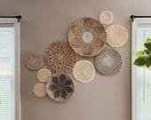 Wall Baskets Decor Set Of 10, Wicker Wall Art, Boho Basket, Wall Hanging Basket, Rattan Wall Decor, Basket Wall Art, Boho Decor,Woven Basket