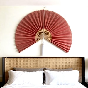 Bamboo Fan Wall Decor, Folding Fan, Boho Wall Decor, Japanese Wall Art, Wall Decor Fan, Vintage fan, Boho Wall Hanging, Fan Headboard