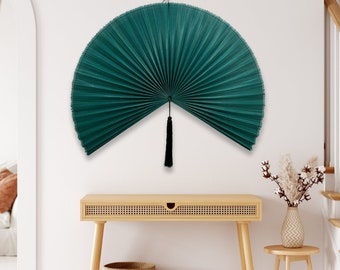 Bamboo Fan Wall Decor, Boho Large Fan Decor, Boho Wall Decor, Woven Wall Art, Wicker Fan, Giant Bamboo Folding Fan, Rattan Wall Decor