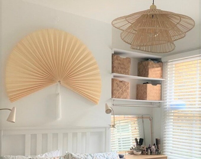 Vintage Oriental Wall Fan Art Asian Wall Hanging Fan Etsy