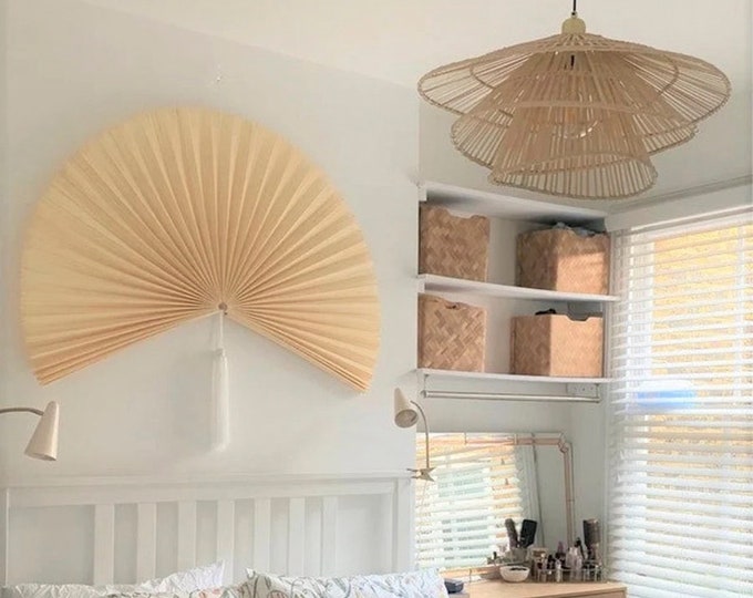 Vintage Wall Fan, Wicker Wall Fan, Boho Wall Fan, Asian Wall Fan ...