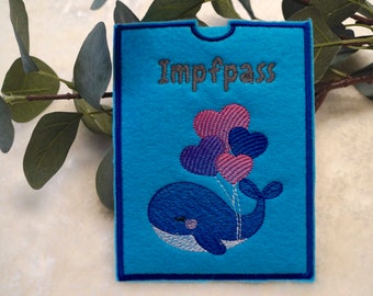 Impfpass, Impfausweishülle, Hülle für Impfausweis, Impfpasshülle, Wal