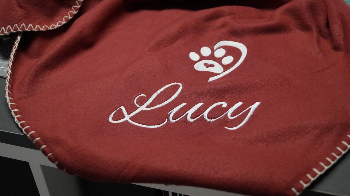 Hundedecke personalisiert 130 x 170 m Pfote und Herz | Etsy