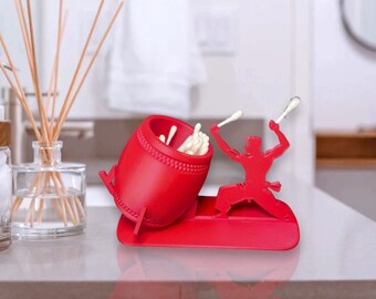 Taiko Drum Cotton Swab Holder – Japanese Bathroom Decor