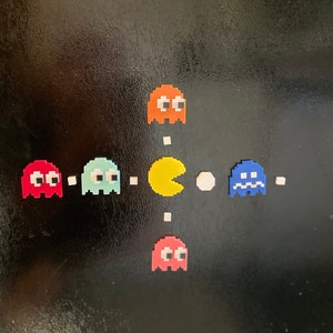 Pixelated Retro Arcade Magnets for Fridge, Metal Magnetic Surfaces, Retro Gaming, Gifts for Arcade Friends, and Wall Hanging Pac Decor