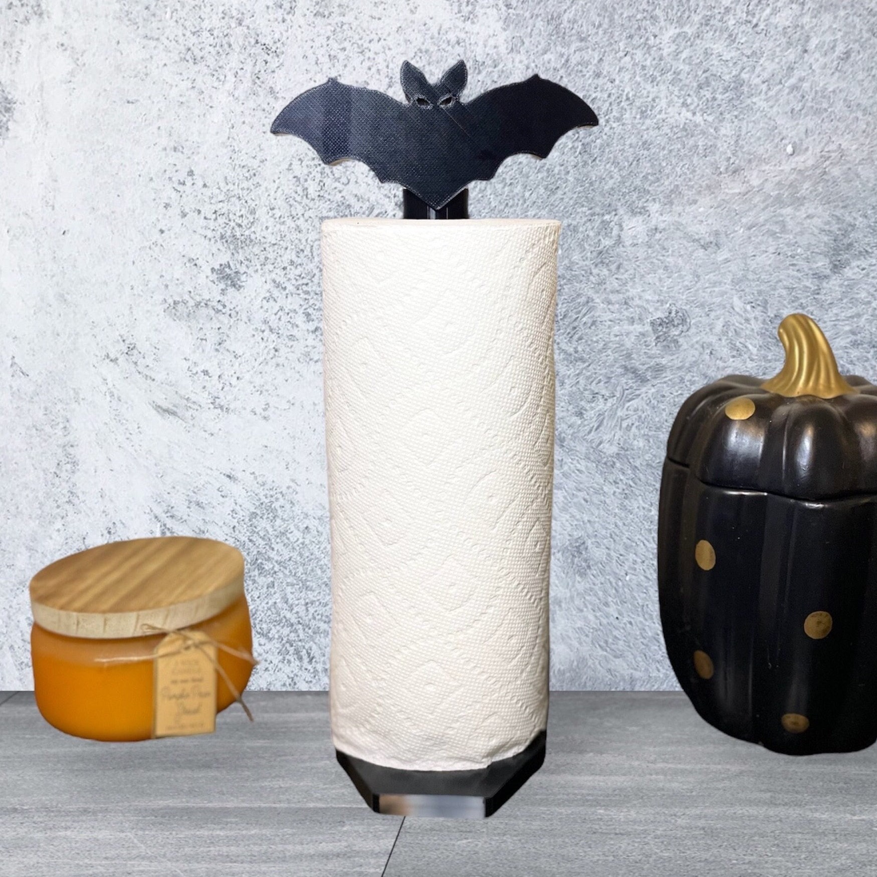 2PCS Bat Paper Towel Holder with Coffin Base-Gothic Home Decor for  Halloween-Ghost Halloween Gothic Decor Paper Towel Holder for Countertop  Stand