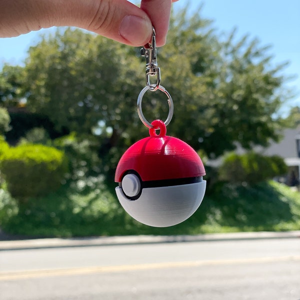 Original PokeBall Cosplay Accessory for Belt Loop, Keychain, Purse, Bag, or Backpack, Small Party Favors for Birthday, Xmas Stocking Stuffer