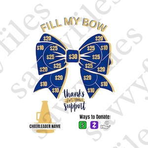 Cheer Fill My Bow Fundraiser Cheerleader Football Season Printable Form