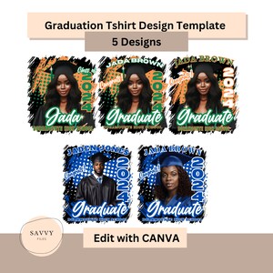 DIY bearbeitbares CANVA-Abschluss-Tshirt-Design-Vorlagenpaket, personalisierte Vorlage, individuelle Abschluss-Tshirt-Vorlage
