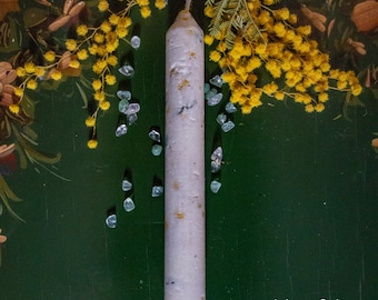 Sortilège d'argent - bougie rituelle aux herbes - rituel magique - magie rituelle - sortilège de bougie - sortilège