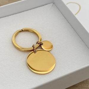 Gepersonaliseerde sleutelhanger | 23 cm + 10 mm graveerplaat | Hanger voor sleutels | cadeau voor papa, peetvader | Roestvrij staal |Sleutelhanger