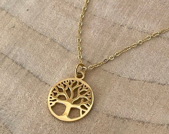 Necklace Tree of Life | Family tree | Tree of Life| Name chain| Family chain | Stainless steel | 18KGold, Silver, Birthday Gift