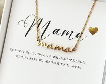 Collier prénom « maman » | Acier inoxydable en or, argent, rose | Cadeau fête des mères | Collier cadeau maman
