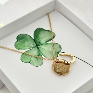 Horseshoe necklace | Lucky charm necklace | Baptism necklace | Gift | Stainless steel | Encouragement | Children&#39;s gift | Christmas gift