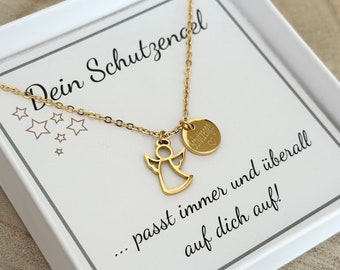 Guardian angel pendant necklace | little angel | baptism necklace | stainless steel | silver, 18K gold, rose gold | encouragement | lucky charm | back-to-school gift