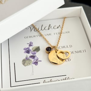 personalisierte Herzkette mit Fotokarte und Wunschtext | Herzkette mit graviertem Plättchen| Herzanhänger | Muttertagsgeschenk