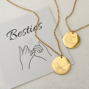 Personalized necklace | 20 mm platelets | Stainless steel | Silver, Rosé, 18K Gold | Engraving front & back, | Gift best friend