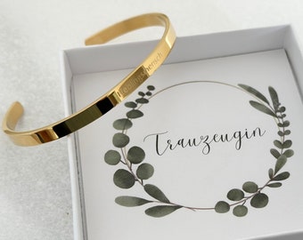 Personalized Bangle | stainless steel | 18K Gold, Rose Gold & Silver | stainless steel | Engraving front and back | Gift