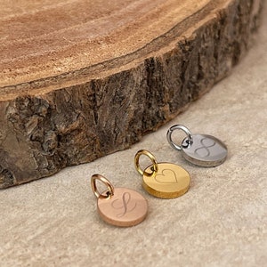 colgante grabado, placa de grabado de 8 mm o 10 mm, colgante grabado con anillo de salto, acero inoxidable, oro, rosa, plata, colgante adicional