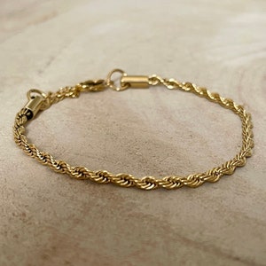 Wunderschönes Armband Kordelarmband aus Edelstahl in 18K Gold, Silber und Roségold, Twisted Armband Bracelet, filigrane Armkette