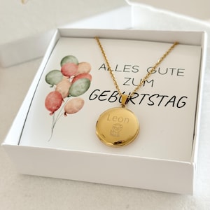 Children&#39;s medallion, photo necklace, medallion chain to open for photos, souvenir gift, child gift, christening gift, birthday, stainless steel