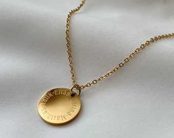 Gepersonaliseerde | De bloemketting van de geboorte | gegraveerde roestvrijstalen ketting | Het teken | van de dierenriem Goud, Rosé en Zilver