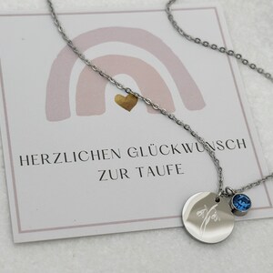 Personalisierte Halskette Geburtsstein Birthflower Halskette Geburtsblume Sternzeichen Edelstahl Rosé, Gold, Silber, Geschenk Bild 2