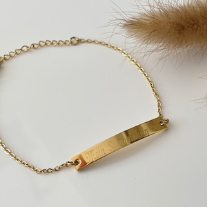 Personalisiertes Armband mit Gravurplättchen, Namensarmband, Armband mit Gravur, Edelstahl, 18K Gold, Silber, Roségold Bild 9