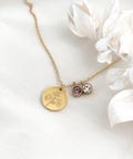 Birthflower Bouquet Necklace + Birthstone | Birthflower | Bouquet | Name Necklace | Stainless Steel | Rose, Gold, Silver, | Gift for Mom product logo