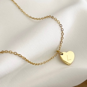 Colgante cadena corazón, placa corazón, personalizado, mejores amigos, acero inoxidable, regalo, mejores amigos, collar grabado, amistad