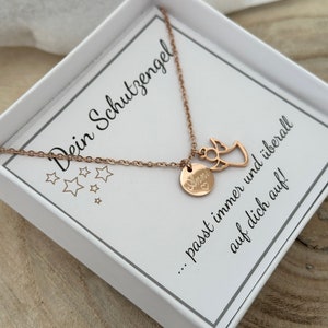 Halskette Schutzengel Anhänger kleiner Engel Taufkette Edelstahl Silber, 18K Gold, Rosé Mutmacher GlücksbringerGeschenk Schulanfang Bild 3