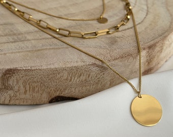 ILUE Halskette Gold Kette Multilayer Cross Mode Geschenk LOVE 4 reihig Kreuz ♥ ILUE Halskette Gold Kette Multilayer Cross Mode Geschenk LOVE 4 reihig Kreuz ♥