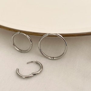 Ohrringe 3er Set filigrane Creolen mit KLICK-Verschluss aus Edelstahl, Silber, Gold, Hoop Earrings, runde Creolen, Weihnachtsgeschenk Bild 6